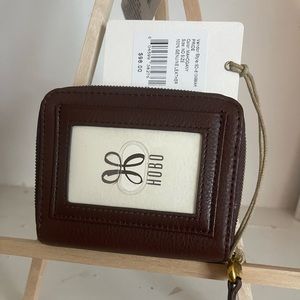 Hobo brand mahogany small leather wallet new